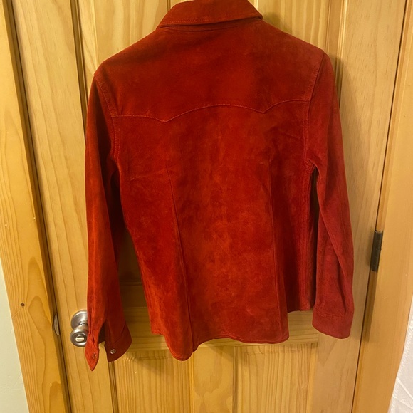 Overland Red Suede Jacket with Snaps - Picture 3 of 4
